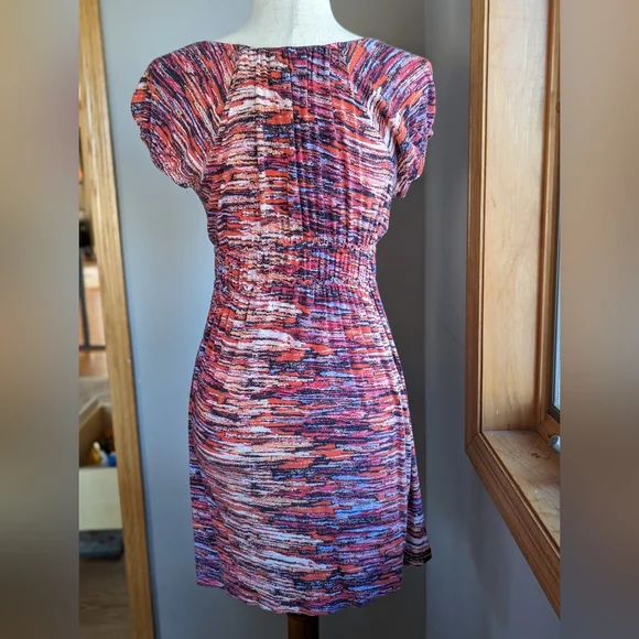 Daisy Fuentes Women's Mini Dress Size Small Multicolor Short Sleeve Pullover - Picture 3 of 9